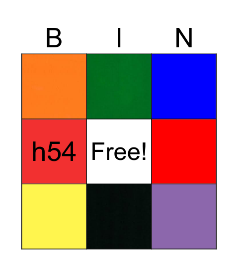 Color Bingo Card