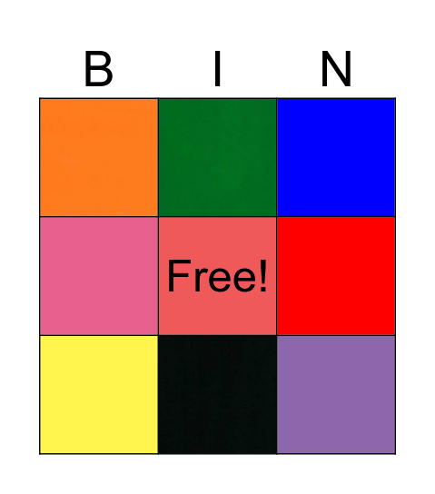 Color Bingo Card