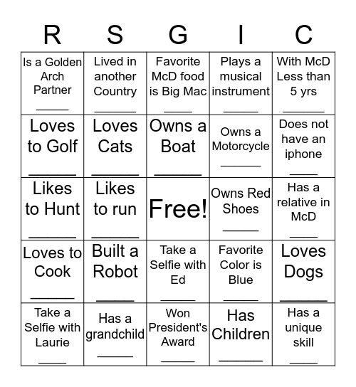 IC EQ Bingo Card