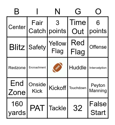 Football Trivia Bingo Card