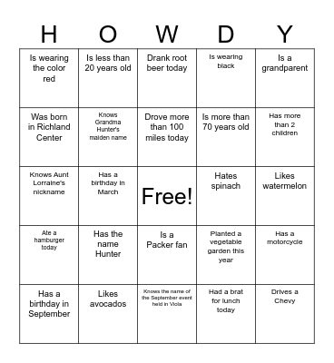 Get To Know You Bingo Card