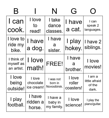 Meet Me Bingo Card