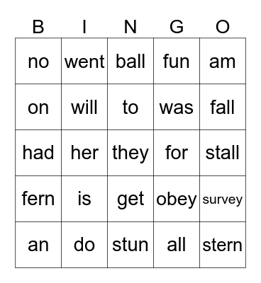Rory's BINGO Game Bingo Card