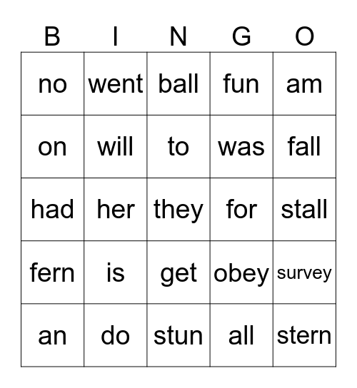 Rory's BINGO Game Bingo Card