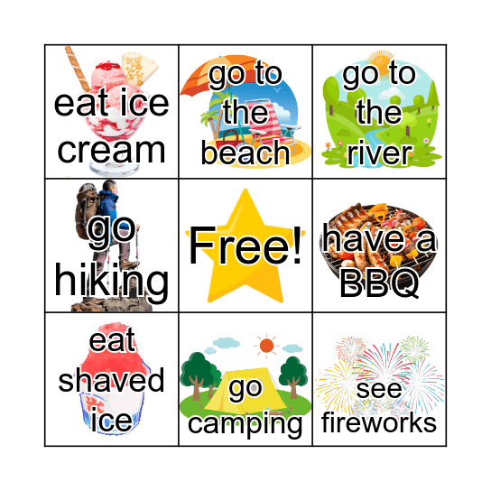 Summer Bingo Card