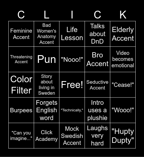 The Click Bingo Card