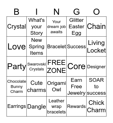 Origami Spring Bingo Card