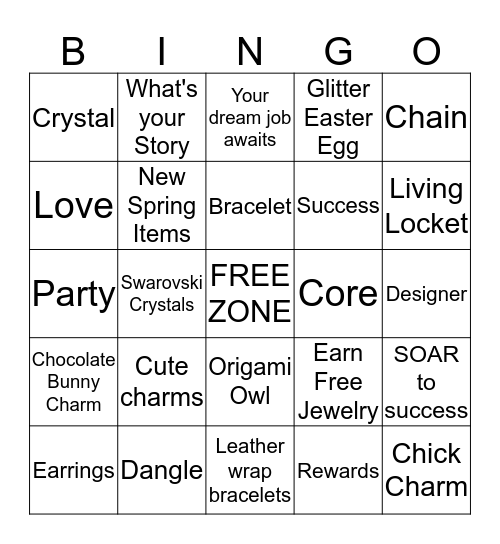 Origami Spring Bingo Card