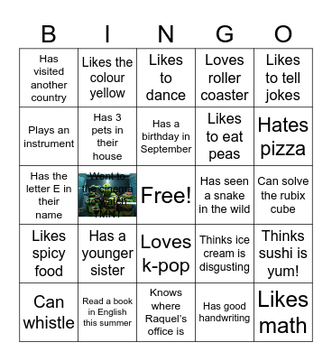 5th Grade Brains Bingo Card