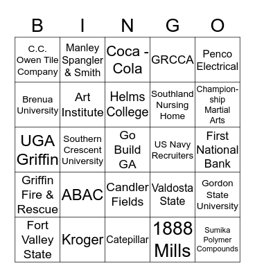 College & Career Day Bingo Card