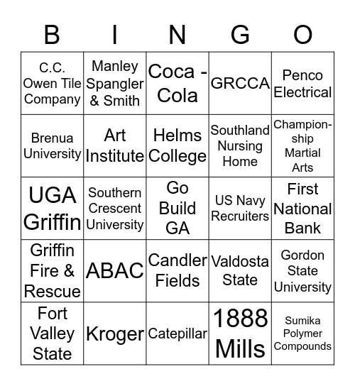 College & Career Day Bingo Card