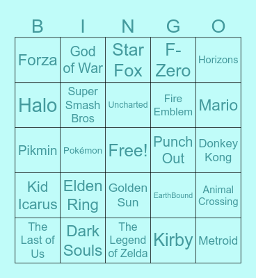 Video Games Bingo Card