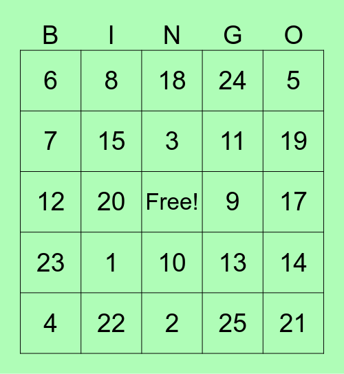 10A Bingo Card