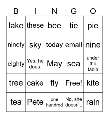 Phonic12 Bingo Card