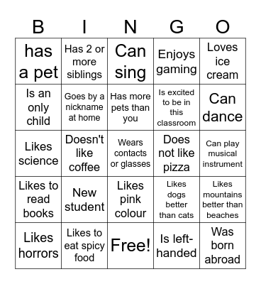 Get to know Bingo Card