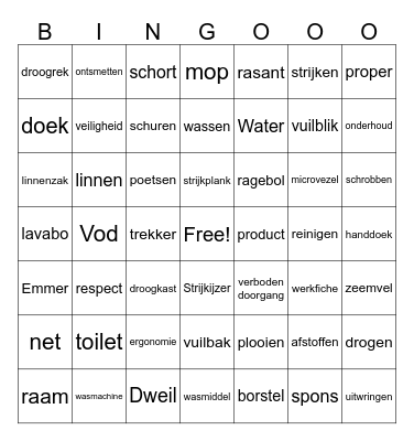 bingo schoonmaak Bingo Card