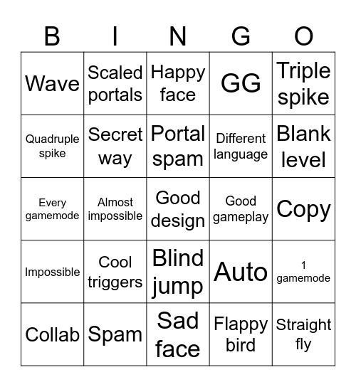 Recent tab bingo gd Bingo Card