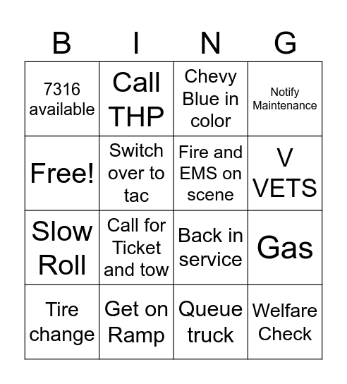 TMC bingo Card