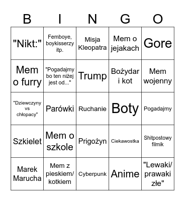 Poczekalnia Jeja.pl (memy i komentarze) Bingo Card