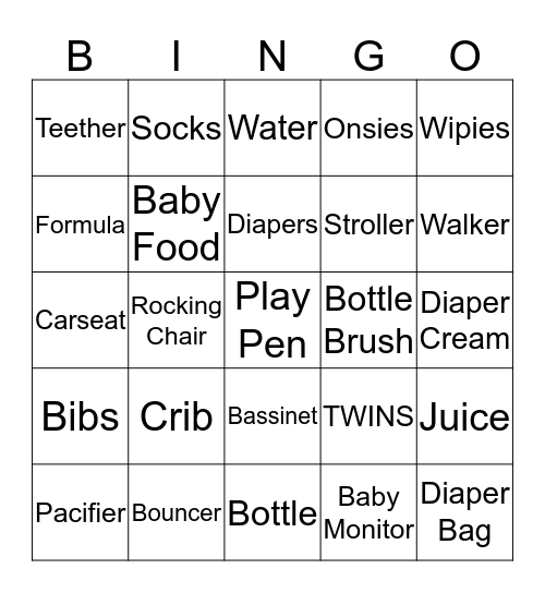 Monica's having TWINS! Bingo Card