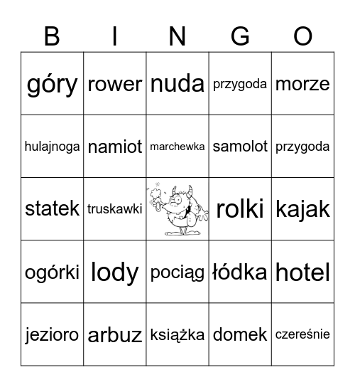 Wakacyjne Bingo Card