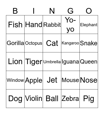 ABC BINGO Card