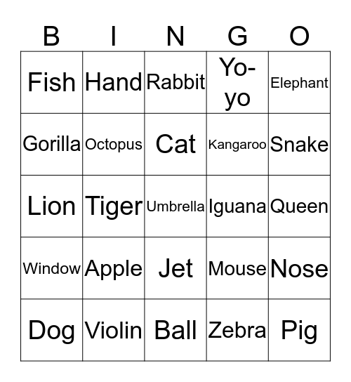 ABC BINGO Card