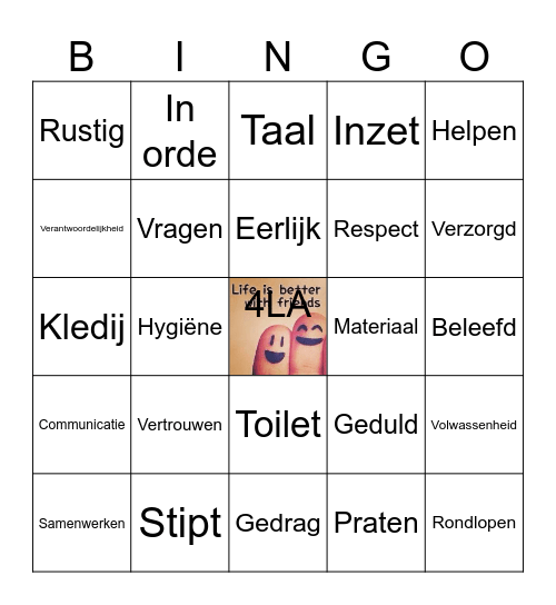 Goede afspraken maakt goed vrienden Bingo Card
