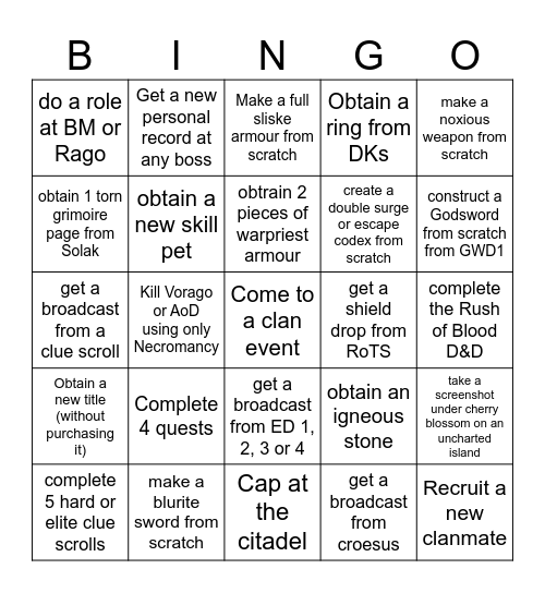 TSN Bingo Card