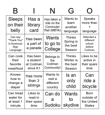 Know Your Crew Bingo Card