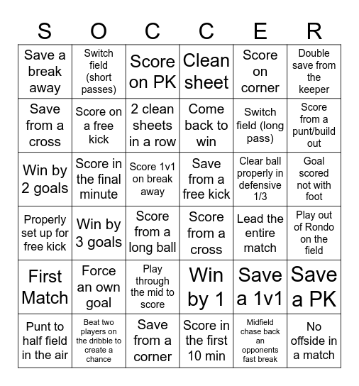 Fall '23 Troy Gold 2013 Girls Bingo Card