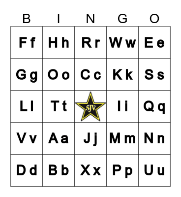 Alphabet Bingo Card