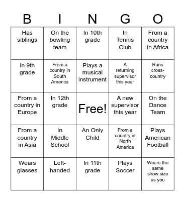 Find Someone Who Is... Bingo Card