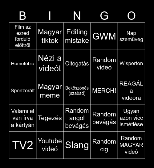 Dancsó bingo Card