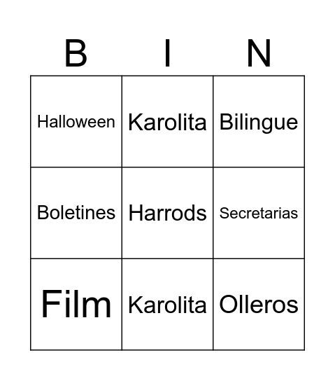 MAESTRO Bingo Card