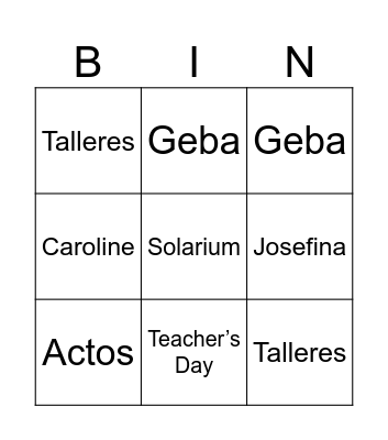 SOL Bingo Card