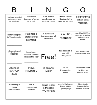Find Someone Who... Bingo Card