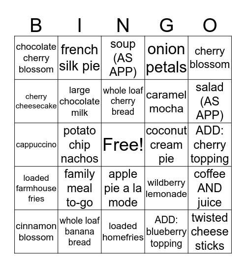 server bingo Card