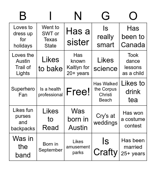 Find the Wedding Shower Guest Bingo Card