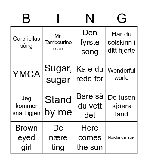 Familiefest med gamle Bingo Card
