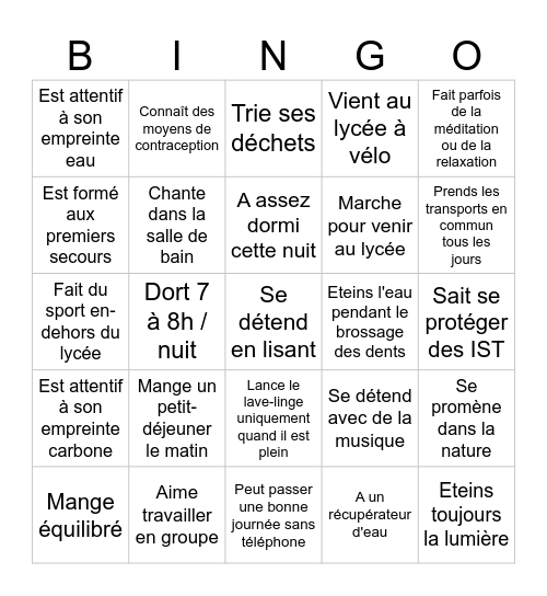 Trouve quelqu'un qui... Bingo Card