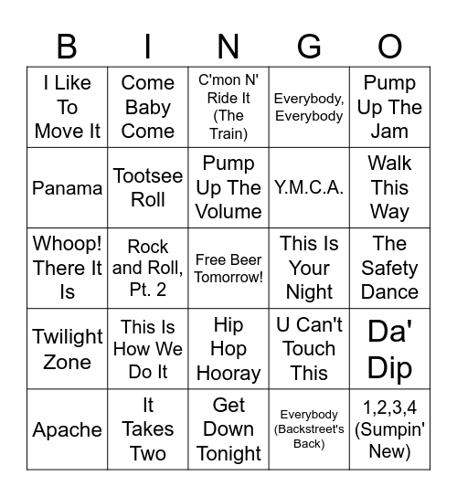zJOCK JAMS! Bingo Card