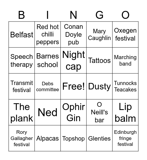 This is your Life - Shaunagh Farragher! Bingo Card
