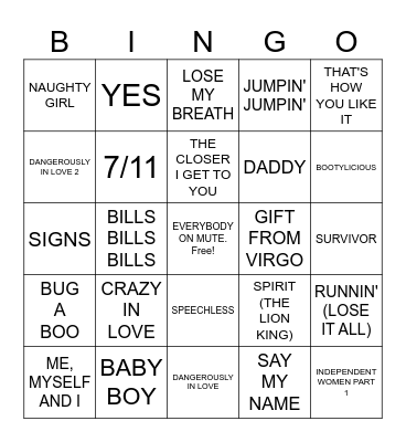 DANGEROUSLY IN LOVE/MISC Bingo Card