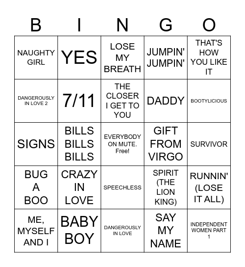 DANGEROUSLY IN LOVE/MISC Bingo Card