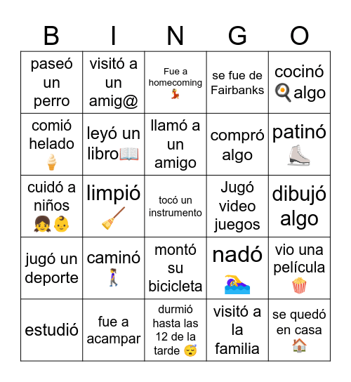 BINGO: Encuentra a alguien que durante el fin de semana largo... Bingo Card