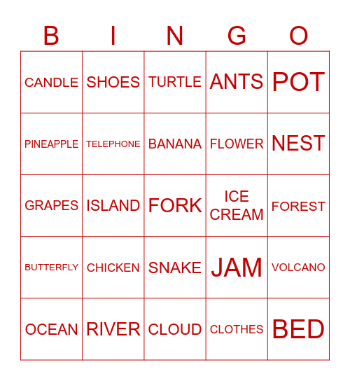 Tongan Language Week Bingo Card