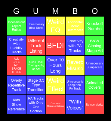 Fan Project Bingo Card