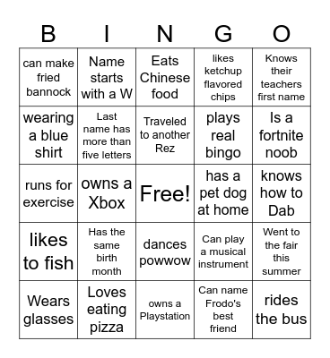 Find someone who Bingo Card