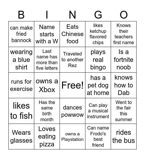 Find someone who Bingo Card